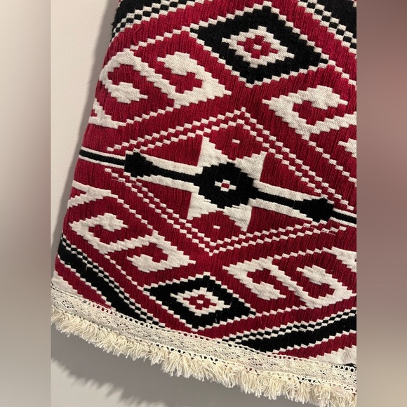 Atmosphere Aztec Woven Print Fringe Mini Skirt - Picture 3 of 6